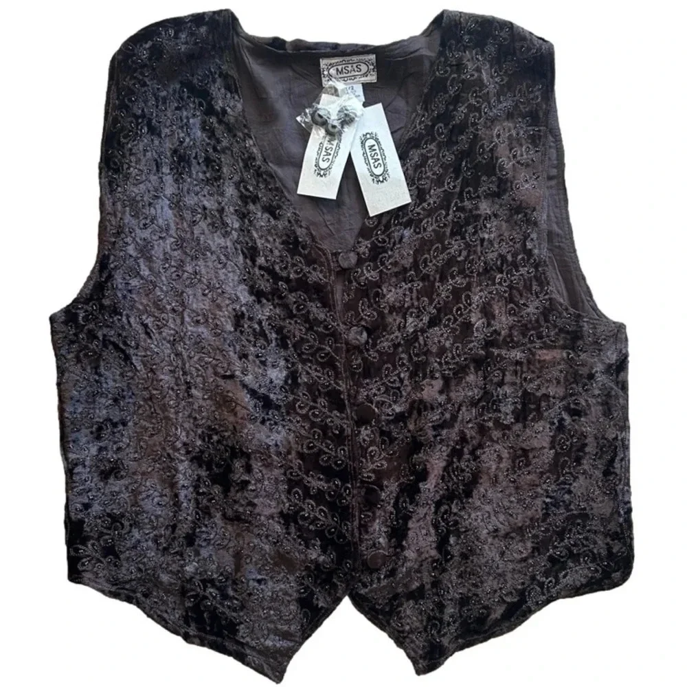 NWT Women’s Vintage MSAS Embroidered Vest